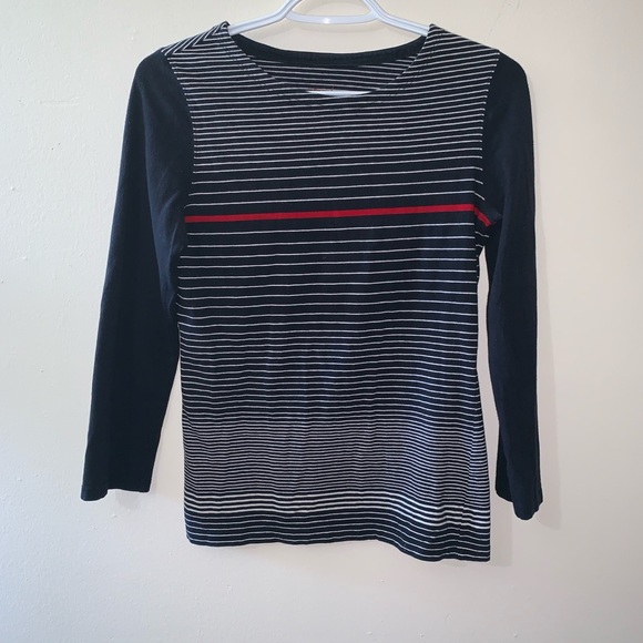 Nautica | Black Striped Half Sleeve Top - Picture 3 of 4